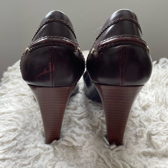 Celine leather work pumps Size 37.5 - Brown/Burgundy colour - Picture 4 of 4
